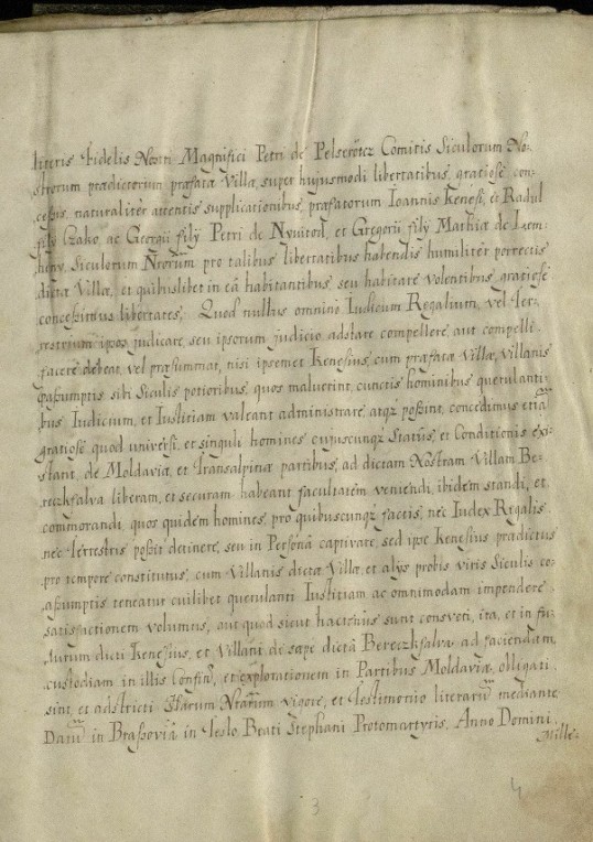 Sigismund acorda libertati locuitorilor din Bretcu 2